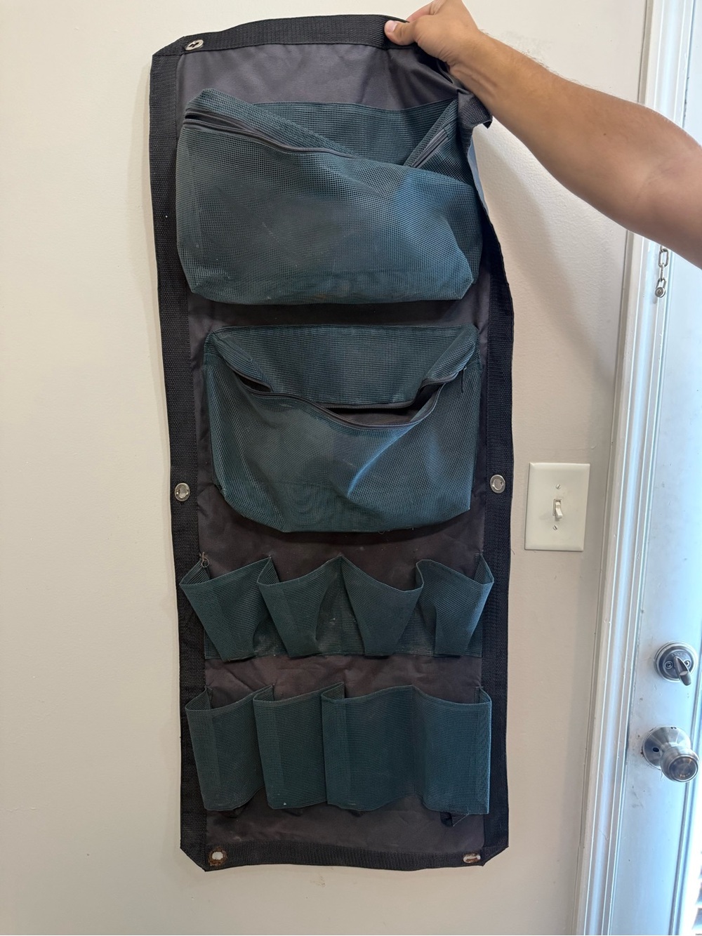 Trailer Door Hanging Tool & Accessory Organizer - Dark Green
